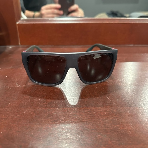 Men Black and Grey Sunglasses Pink Accents - Picture 3 of 7